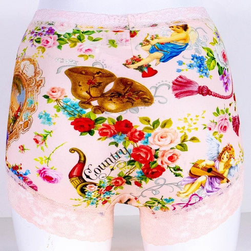 ショーツ 下着 TUNIC 綿ベア天・ハッピーグリーティング ピンク 1分ショーツ M 2133M-A