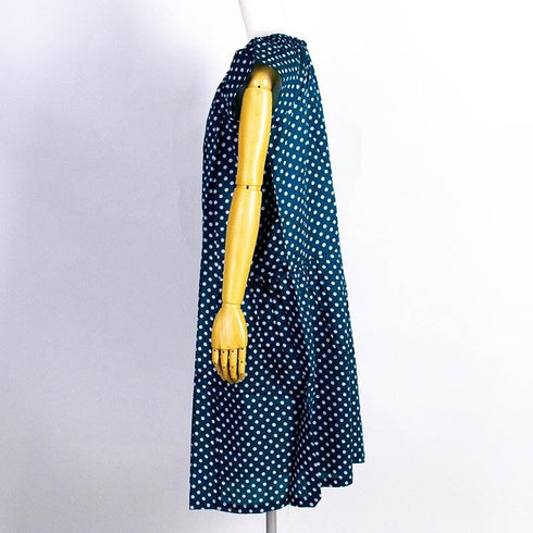 ワンピース TUNIC ワンピースコレクション ミラクルウェーブ水玉 フレンチシャーリングワンピース グリーン フリーサイズ 53810-A