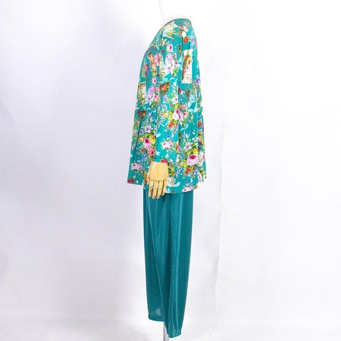 パジャマ TUNIC ビスコラピア・オールハピネス 長袖パジャマ グリーン フリーサイズ 12779-B