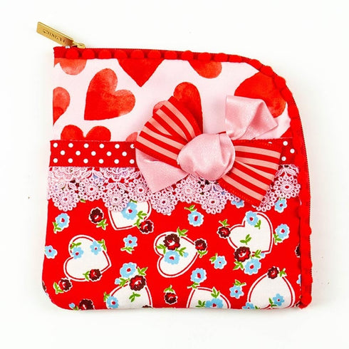 ポーチ TUNIC タフタ転写プリント+綿プリント サボテンハートのポーチ ハート 18160-B