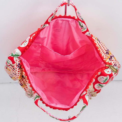 バッグ TUNIC 綿プリント オリビアガーデンのランジュBag アカ 18133-B