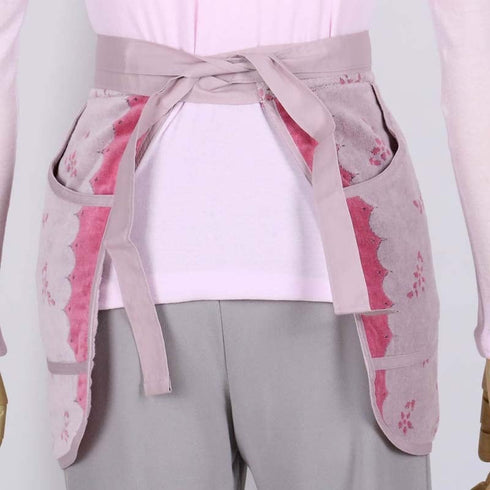 エプロン 横浜NANA ショートサロンエプロン スワン  淡ピンク/ピンク