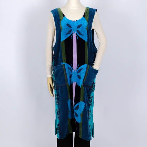 エプロン 横浜ナナ NANA ジャンパースカート B蝶 ブルー nn-jbsk1