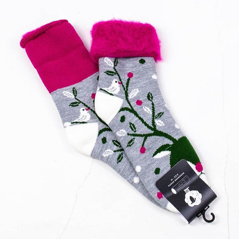 ソックス fromF モコモコソックス トナカイ ライトメルグレー サイズM 36-38 (22.5ー25cm)TV081MLMG