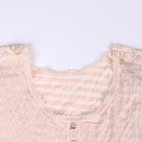 フレンチシャツ 下着 TUNIC【定番】 サッカーボーダー フレンチシャツ ベージュ 9447-C