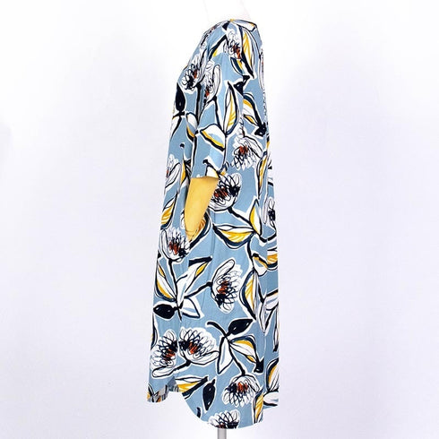 【セール】ワンピース TUNIC OTHER・6分袖チュニックワンピース ブルー フリーサイズ SSS-43919-A