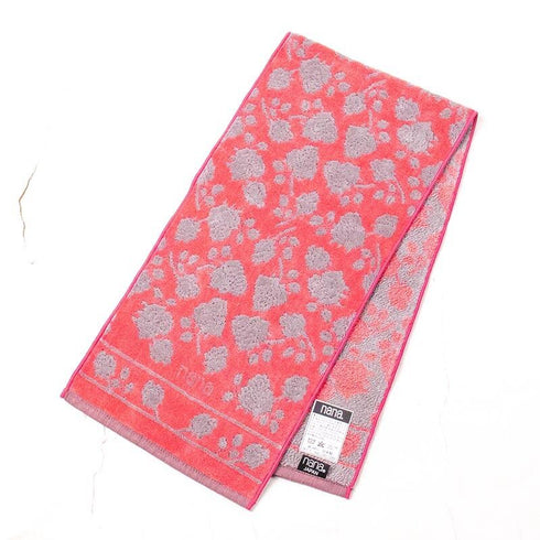 タオル 横浜ナナ 湘南ナナ NANA フェイスタオル ハーフ ローズ2柄 ピーチグレー nn-fth11-AD