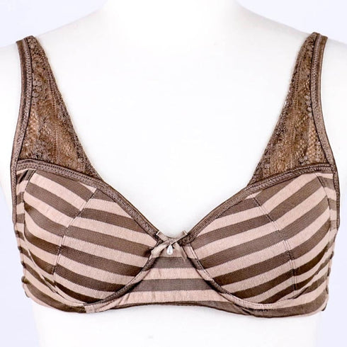 ブラジャー TUNIC サッカーボーダー ふわっとブラ M モカ 4179M-E