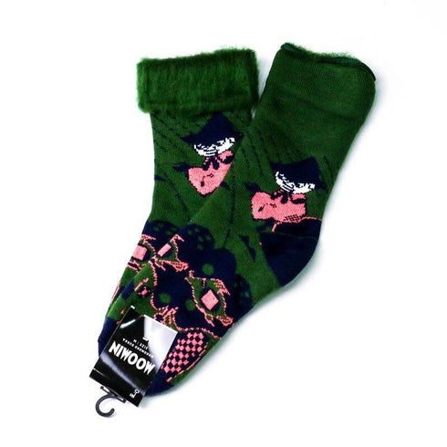 ソックス MOOMIN モコモコソックス ムーミン&スナフキン グリーン  36-38 (22.5ー25cm)