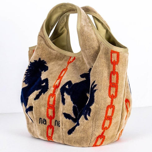 バッグ 横浜ナナ 湘南ナナ NANA Kバッグ ホース ベージュクロオレンジ nn-k62