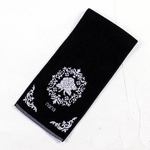 タオル 横浜ナナ 湘南ナナ NANA フェイスタオル ハーフ ローズ3柄 クロシロ nn-fth12-O