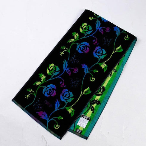 タオル 横浜ナナ NANA スポーツタオル ローズパピヨン柄 クロ多色 nn-spt245