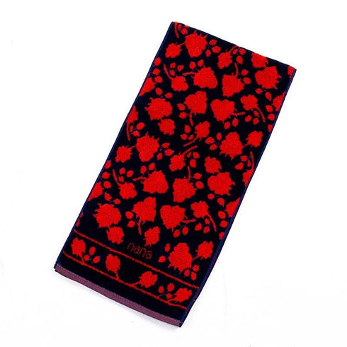 タオル 横浜ナナ 湘南ナナ NANA フェイスタオル ハーフ ローズ2柄 紺アカ nn-fth11-Q