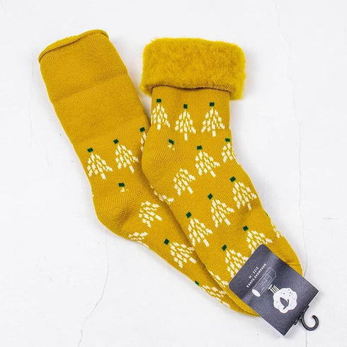 ソックス fromF モコモコソックス モミの木 アッシュイエロー サイズM 36-38 (22.5ー25cm)TV074MAY