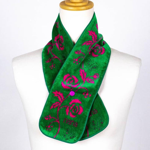 マフラー 横浜ナナ 湘南ナナ NANA ボタン付きナロータオルマフラー ローズパピヨン グリーンピンク nn-tmf8-E