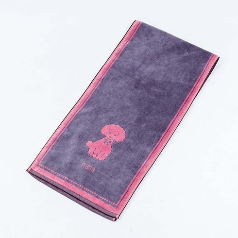 タオル 横浜ナナ NANA スポーツタオル プードル グレーピンク nn-spt90
