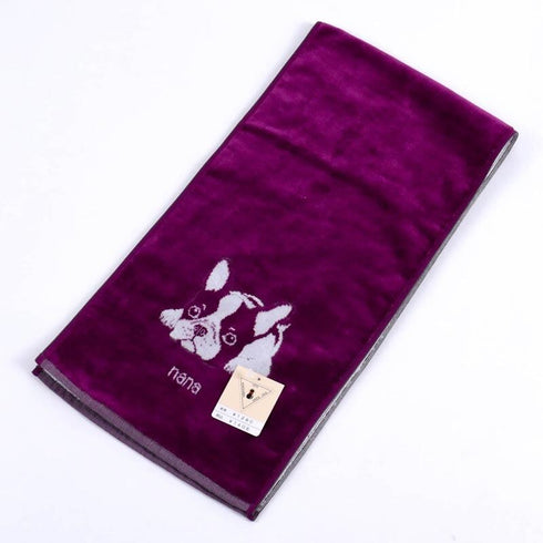 タオル 横浜ナナ NANA スポーツタオル フレンチブルドッグ座 パープルシロ