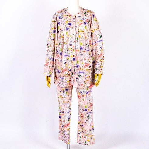 パジャマ TUNIC 60接結・リボンキャラ ヨーク全開パジャマ フリーサイズ ベージュ 26379-B