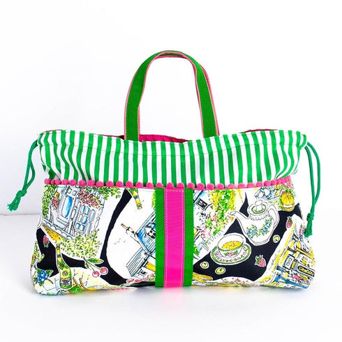 バッグ TUNIC タフタインクジェットプリント ガーデンパーティーのバッグinBag クロ 17435-A