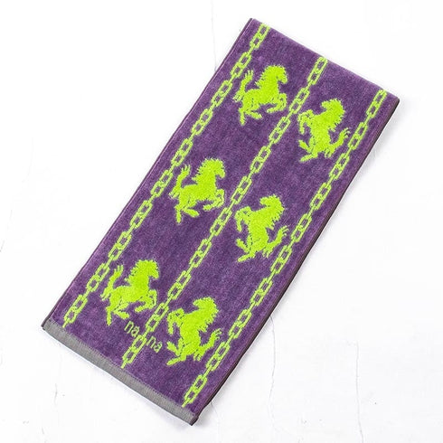 タオル 横浜ナナ 湘南ナナ NANA フェイスタオル ハーフ ホース柄 グレーライトグリーン nn-fth32-AF