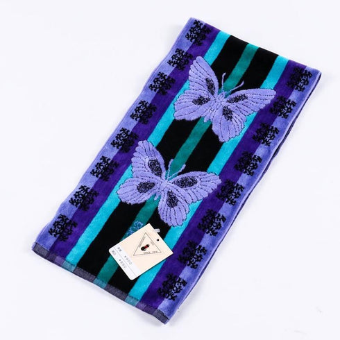 タオル 横浜ナナ 湘南ナナ NANA フェイスタオル ハーフ B蝶 パープル nn-fth1-C