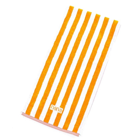 タオル 横浜ナナ 湘南ナナ NANA フェイスタオル ハーフ ストライプ柄 オレンジシロ nn-fth34-D