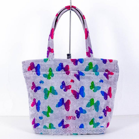 バッグ 横浜ナナ 湘南ナナ NANA トートポケットバッグ パピヨン柄 グレー多色 nn-ttp3-A