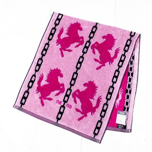 タオル 横浜ナナ 湘南ナナ NANA フェイスタオル ホース ピンクチェリーピンク紺 nn-ft25-K