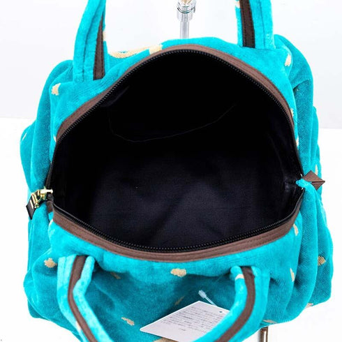 バッグ 横浜ナナ NANA ボストンバッグ中 ハートベア柄 ターコイズブルーベージュ nn-btm56-D