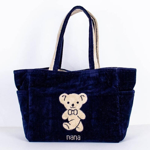 バッグ 横浜ナナ 湘南ナナ NANA 湘南バッグ ベア柄 紺ベージュ nn-sn8-C