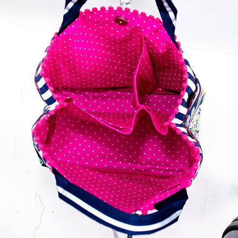 バッグ TUNIC タフタ転写プリント フレンチトラベルのミニBag ネイビー 17367-B