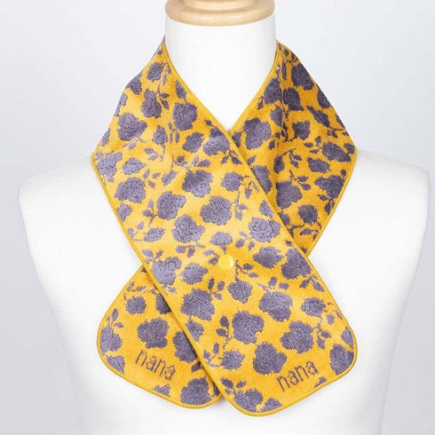 マフラー 横浜ナナ NANA ボタン付きナロータオルマフラー ローズ2 イエローグレー nn-tmf5-A