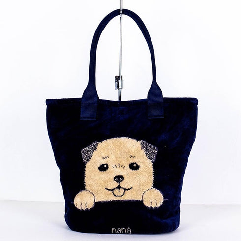 バッグ 横浜ナナ NANA ナナバッグ小 柴犬 紺ベージュ nn-bs42A