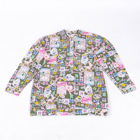 パジャマ TUNIC 60接結・リボンキャラ 長袖半開トレーナーパジャマ フリーサイズ グリーン 26382-C