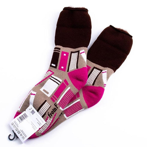 ソックス fromF モコモコソックス キリヤ/本棚 ウォームグレー サイズM 36-38 (22.5ー25cm)TV092MWGY