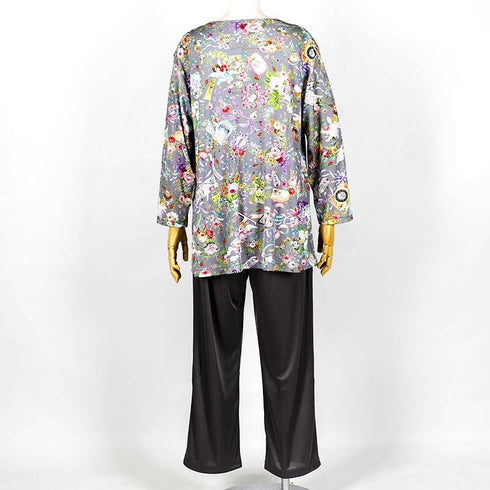 パジャマ TUNIC ビスコラピア・シャイニーデイ 長袖パジャマ グレー フリーサイズ 12782-C