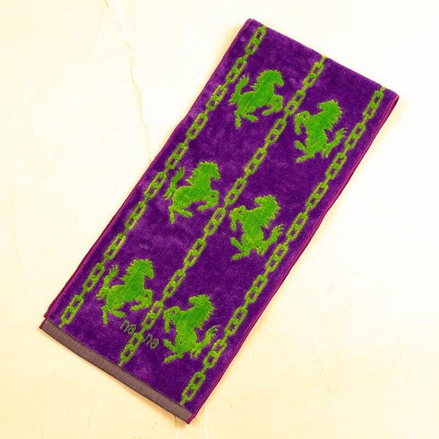 タオル 横浜ナナ 湘南ナナ NANA フェイスタオル ハーフ ホース柄 パープルグリーン nn-fth32-AC