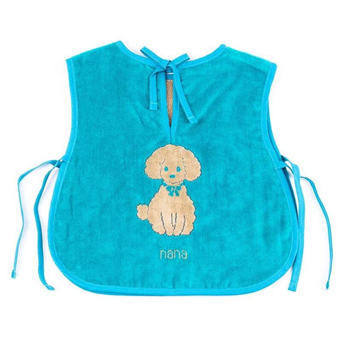 子供エプロン 横浜ナナ NANA 子供前掛け プードル ターコイズブルーベージュ nn-kep4D