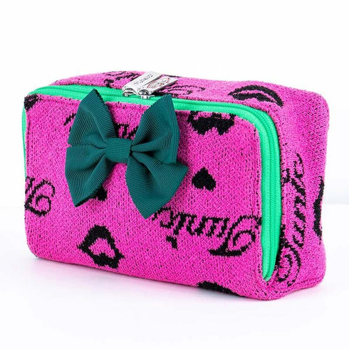 ポーチ TUNIC ニットジャガード ルナルージュのリボンバニティ ピンク 18738-A