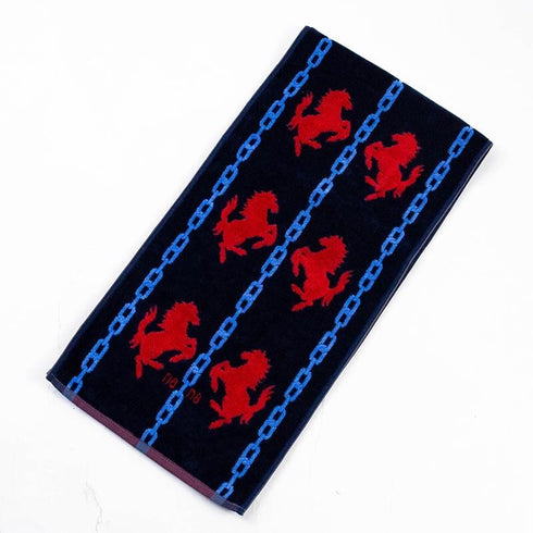 タオル 横浜ナナ NANA スポーツタオル ホース柄 紺アカブルー nn-spt223