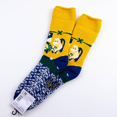 ソックス MOOMIN モコモコソックス ムーミン&フローレン ネウロス/編み物 マスタード サイズL 40-42 (26ー28.5cm)MM046LMD