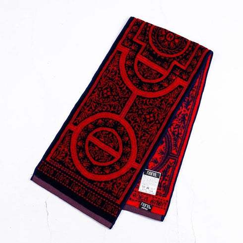 タオル 横浜ナナ 湘南ナナ NANA フェイスタオル ハーフ ドーム柄 紺オレンジ nn-fth27-L