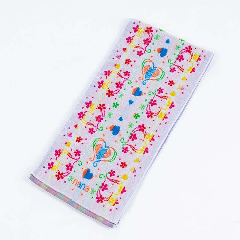 タオル 横浜ナナ 湘南ナナ NANA フェイスタオル ハーフ ハートフラワー シロ多色 nn-fth18-K