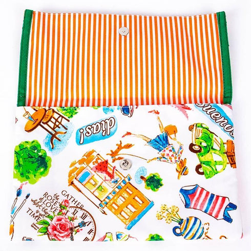 ケース TUNIC タフタ転写プリント エスパーニャバケーションのスリムケース シロ 17415-A