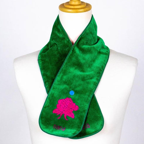 マフラー 横浜ナナ 湘南ナナ  NANA ボタン付きナロータオルマフラー ローズ柄 グリーンピンク nn-tmf4-K