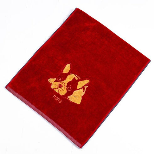 タオル 横浜ナナ NANA フェイスタオル フレンチブルドッグ アカベージュ nn-ft15-B