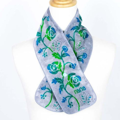 マフラー 横浜ナナ 湘南ナナ NANA ボタン付きナロータオルマフラー ローズパピヨン グレー多色 nn-tmf8-B2