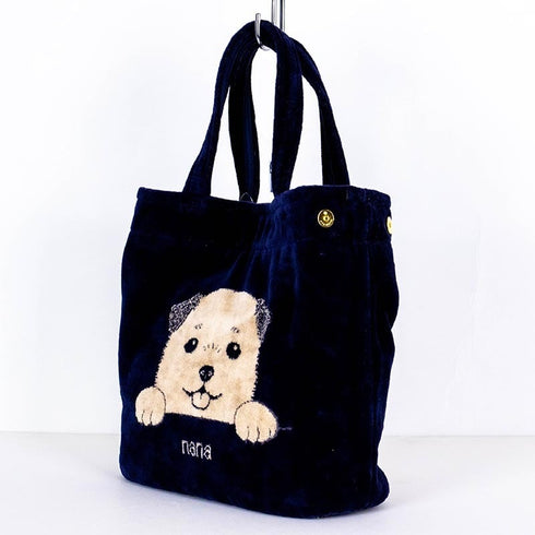 バッグ 横浜ナナ NANA タウンバッグ 柴犬 紺ベージュ nn-twn11A