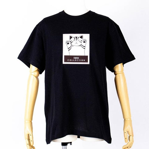 シャツ 横浜ナナ 湘南 NANA Tシャツ バンザイネコ柄 サイズL クロ nn-t4-B