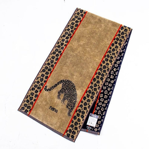 タオル 横浜ナナ 湘南ナナ NANA スポーツタオル ジャガー柄 ベージュクロオレンジ nn-spt241